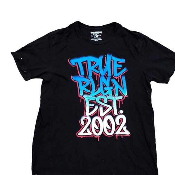 Vintage True Religion Shirt XXL Black Big Logo - Picture 1 of 6